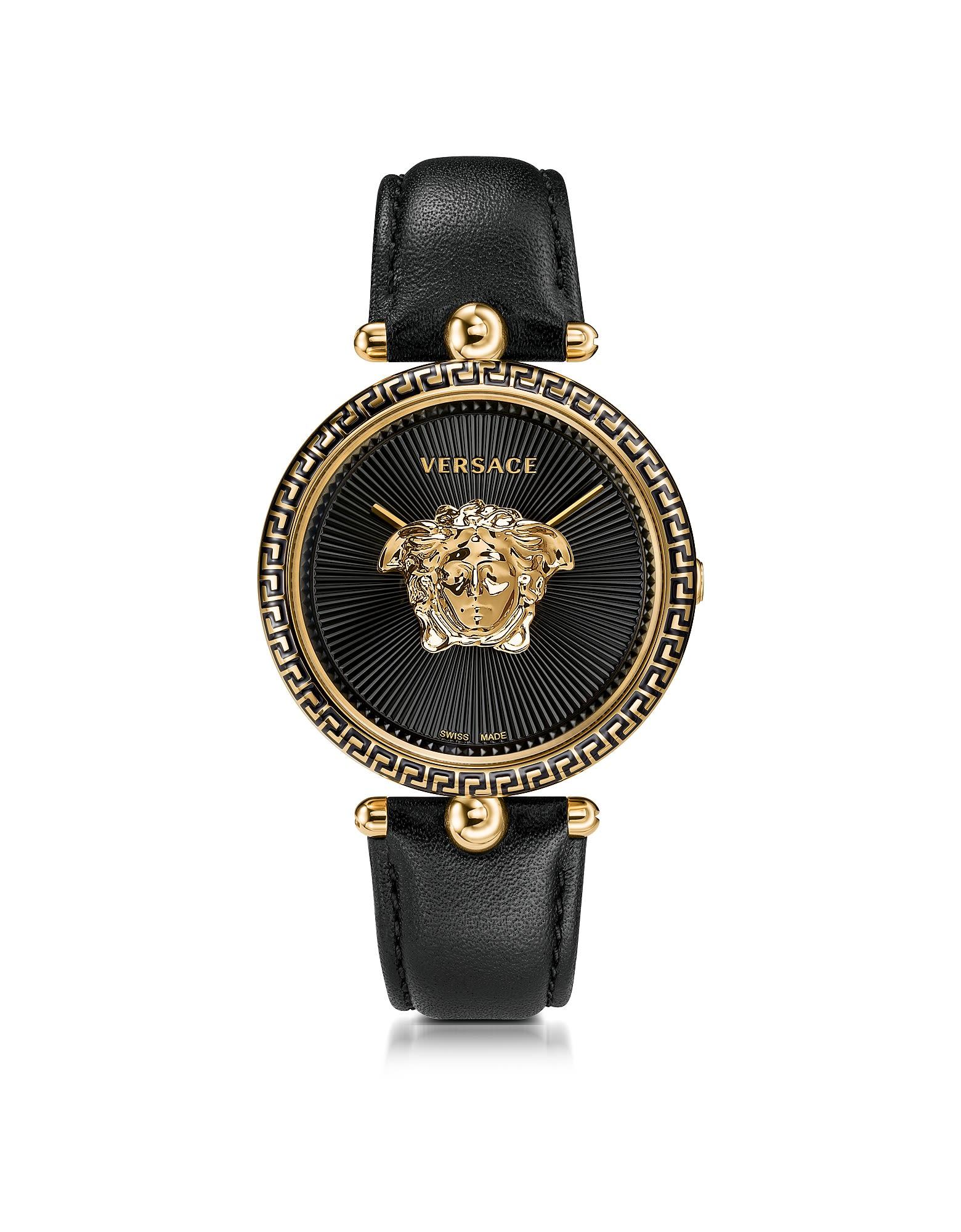 Versace Palazzo Empire Black And Pvd Plated Gold Womens Watch W3d