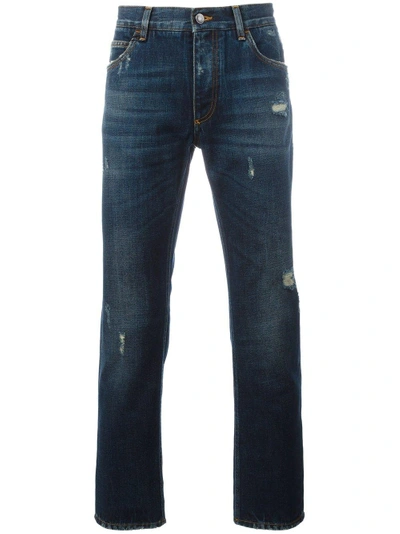 Shop Dolce & Gabbana Ripped Detail Jeans