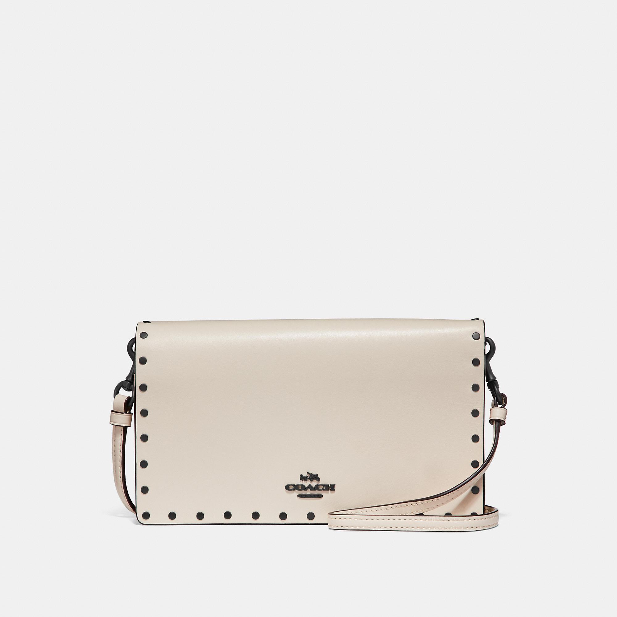 hayden foldover crossbody clutch with rivets