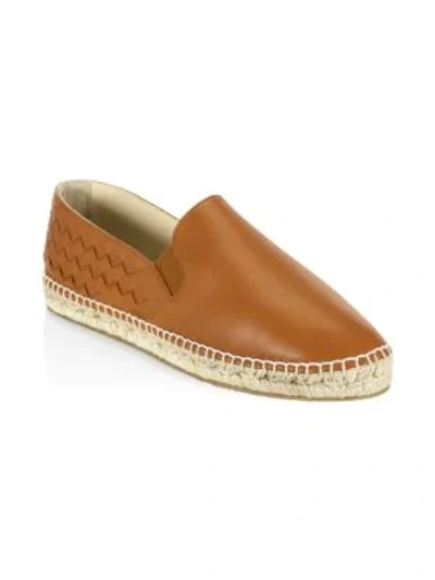 Shop Bottega Veneta Intrecciato Leather Espadrilles In Cigar