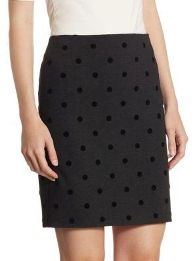 Shop Akris Punto Jersey Velvet Dot Skirt In Coal