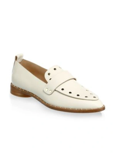 Shop Joie Tifferson Leather Loafers In Ivory