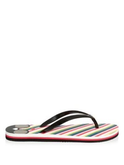 Shop Alice And Olivia Eva Flip Flops In Poppy