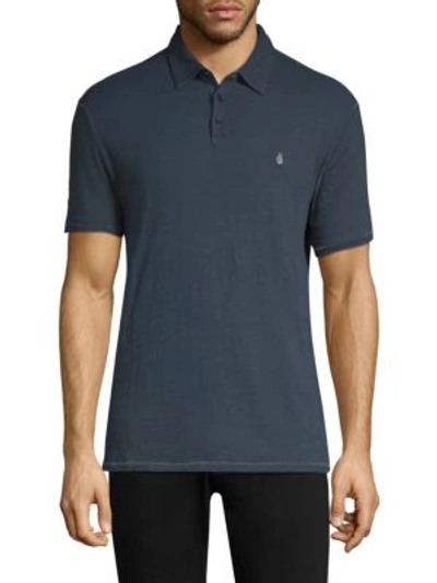 Shop John Varvatos Peace Logo Polo In Oiled Blue