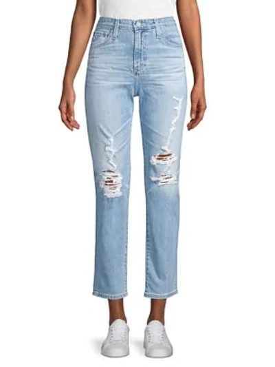 Shop Ag Phoebe Vinte High-waisted Distressed Jeans In 18 Years Headlands