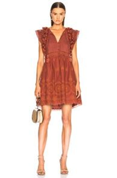 Shop Sea Sofie Lace Tunic Dress In Red. In Clay
