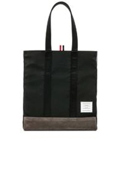 Shop Thom Browne Suede Unstructured Tote In Black