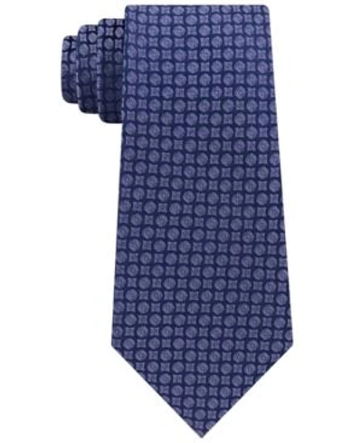 Shop Calvin Klein Men's Clean Medallion Slim Silk Tie In Purple