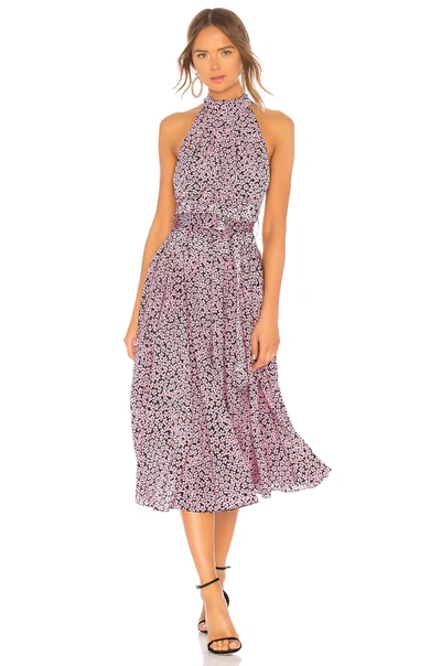 Shop Diane Von Furstenberg High Neck Halter Dress In Pink