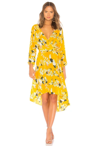 Shop Diane Von Furstenberg Asymmetrical Hem Dress In Yellow
