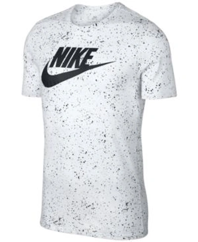 Shop Nike Men's Sportswear Printed Logo T-shirt In Sail/black