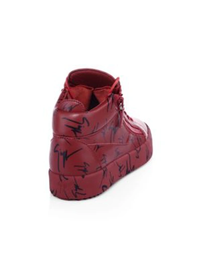 Shop Giuseppe Zanotti Logo Leather Platform Sneakers In Birel Flamma
