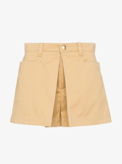 Shop Chloé Beige Darted High-waisted Shorts In Brown