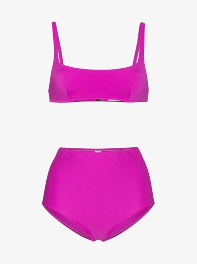 Shop Araks Quinn High Top Bikini In Pink/purple