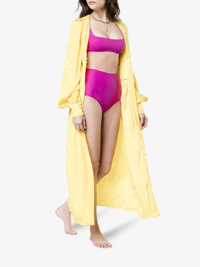 Shop Araks Quinn High Top Bikini In Pink/purple