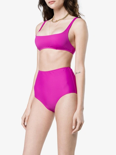 Shop Araks Quinn High Top Bikini In Pink/purple