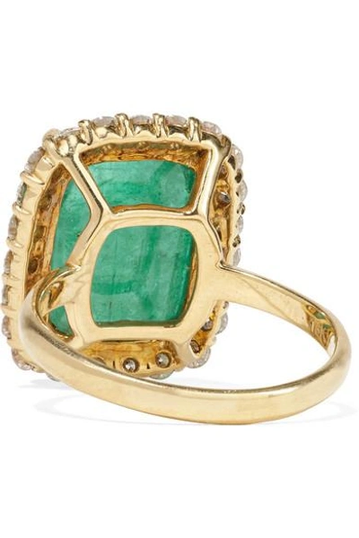 Shop Amrapali 18-karat Gold, Emerald And Diamond Ring