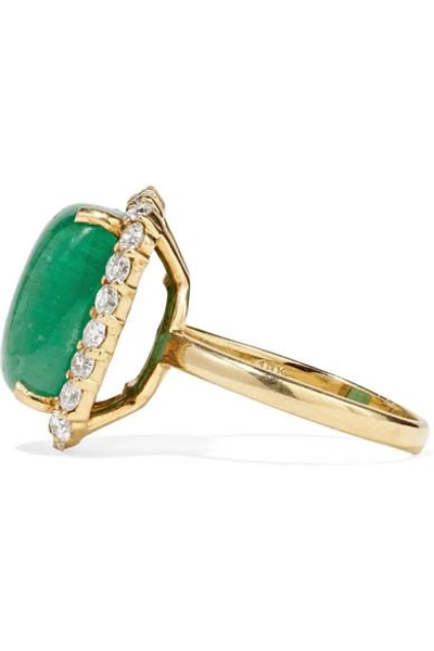 Shop Amrapali 18-karat Gold, Emerald And Diamond Ring