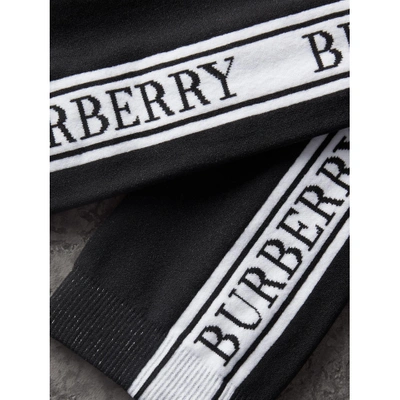 Shop Burberry Logo Technical Knit Socks In Black