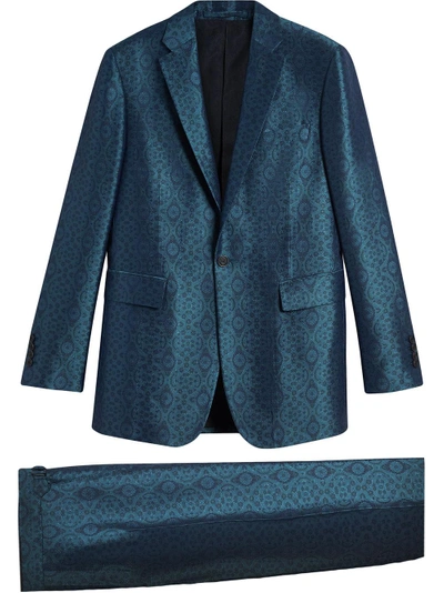 Shop Burberry Soho-fit Geometric Suit - Blue