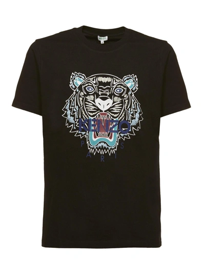 Shop Kenzo Embroidered Logo T-shirt In Nero Multicolor