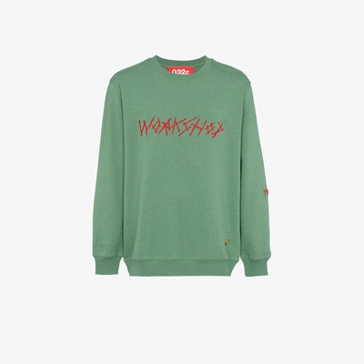 Shop 032c Green Embroidered Sweatshirt