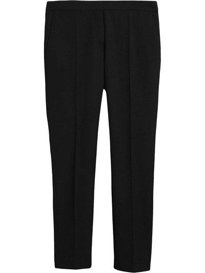 Shop Burberry Straight-fit Wool Tailored Trousers - Black