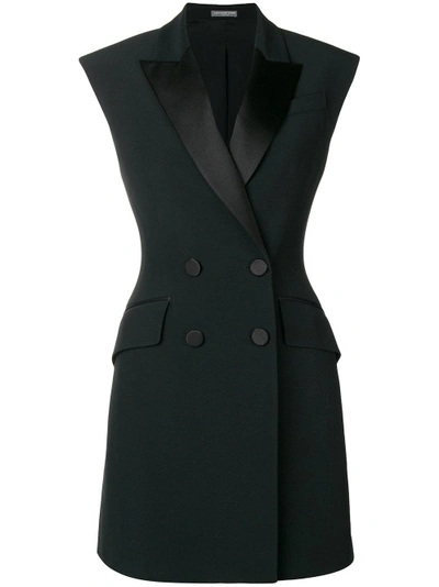 Shop Alexander Mcqueen Tuxedo Dress In Black