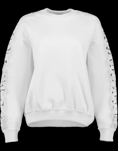 Shop Givenchy Lace Insert Sweater In White