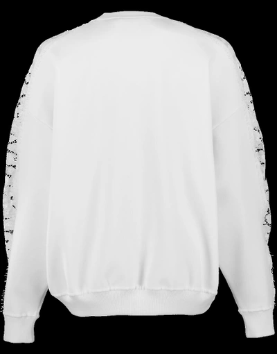 Shop Givenchy Lace Insert Sweater In White