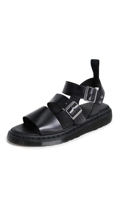 Shop Dr. Martens' Gryphon Strap Sandals In Black