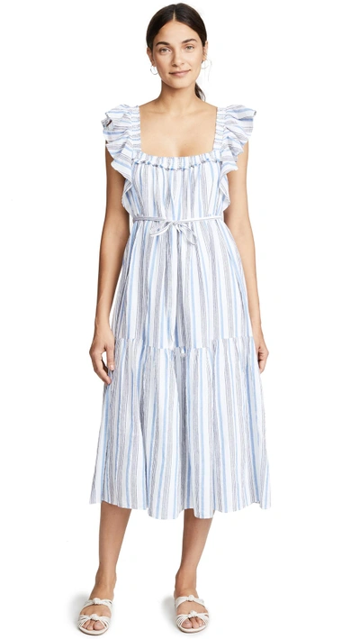 Apiece Apart Ossetia Tiers Dress In Seaside Stripe | ModeSens