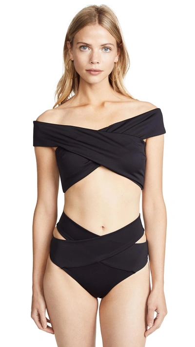 Shop Kopper & Zink Mila Bikini Top In Black