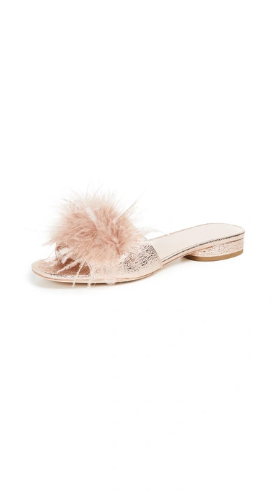 Shop Loeffler Randall Lilly Slides In Rose Gold/buff Pink