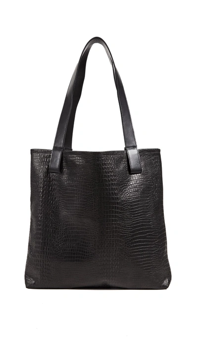 Shop Otaat/myers Collective Square Tote Bag In Black Croc