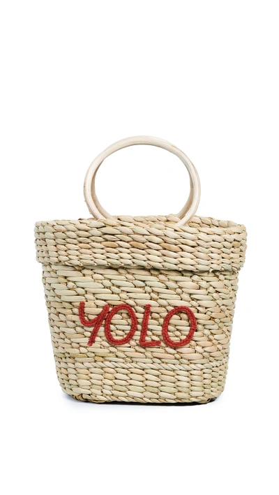 Shop Poolside Bags The Mac Yolo Tote Bag In Red