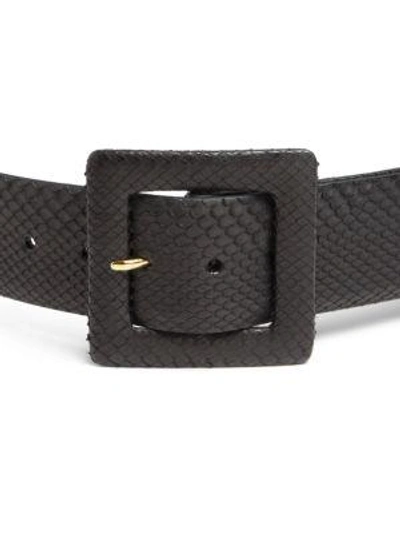 Shop W. Kleinberg Python & Leather Belt In Beige-multi