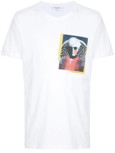 Shop Les Benjamins Front Printed T-shirt - White