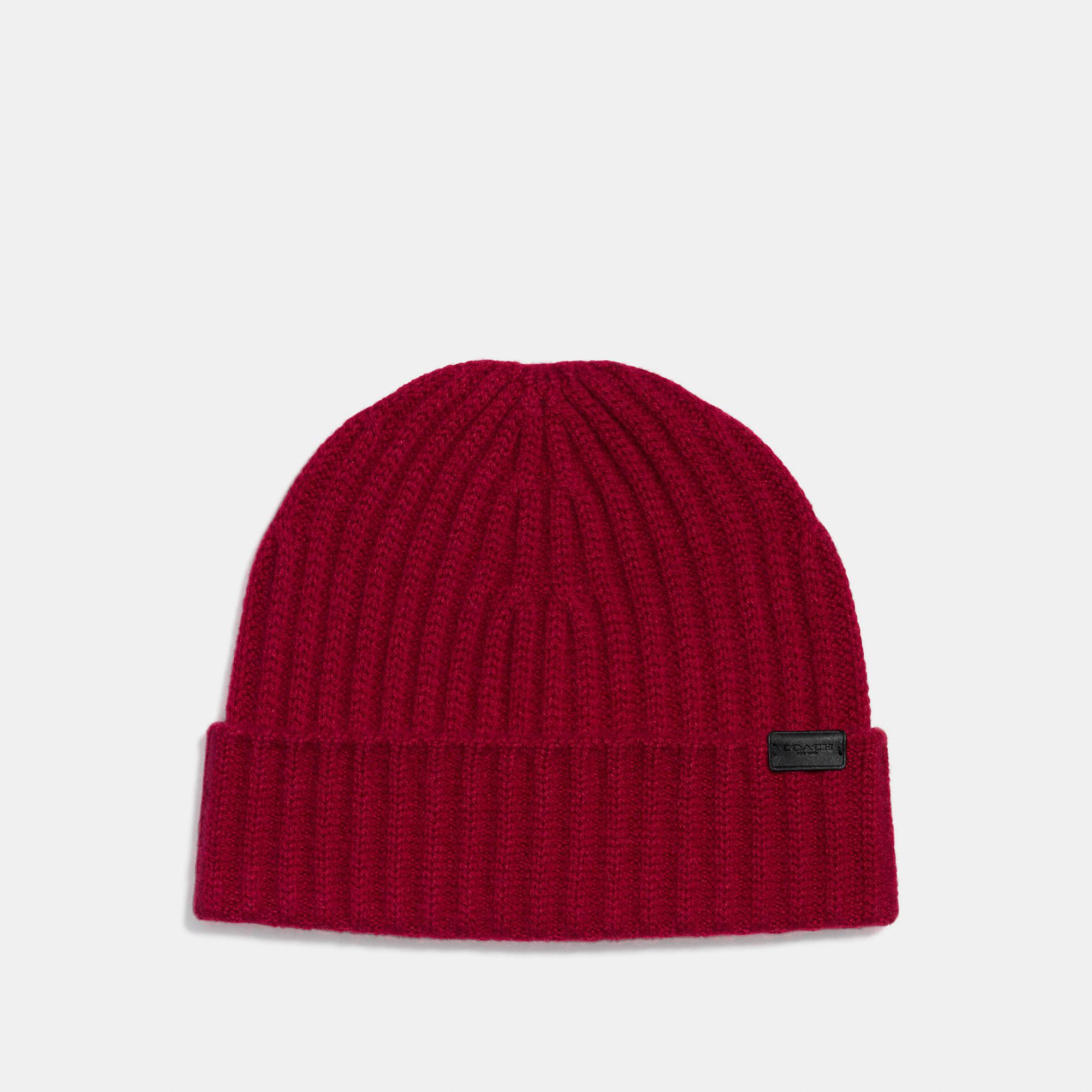 coach cashmere beanie