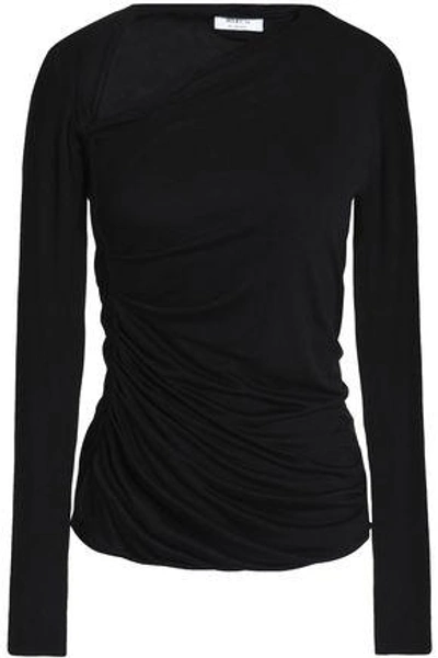 Shop Bailey44 Bailey 44 Woman Cutout Ruched Stretch-jersey Top Black