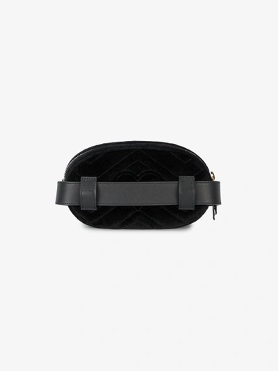 Shop Gucci Black Marmont Velvet Belt Bag