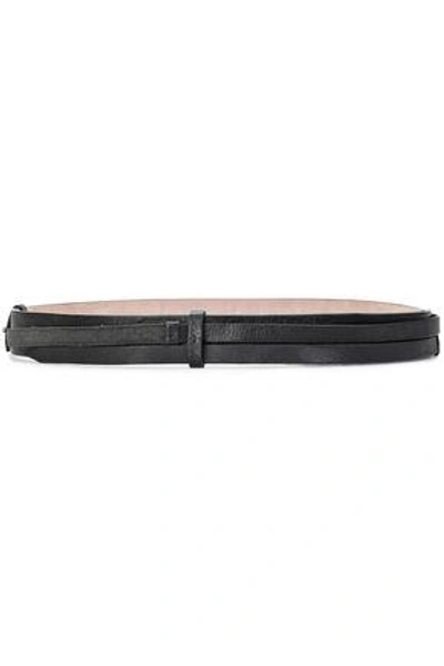 Shop Brunello Cucinelli Woman Leather Belt Black