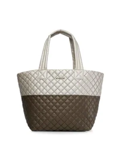 Shop Mz Wallace Medium Metro Tote In Clayatmospheremetallic