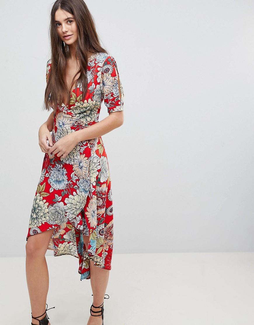 ax paris printed wrap dress
