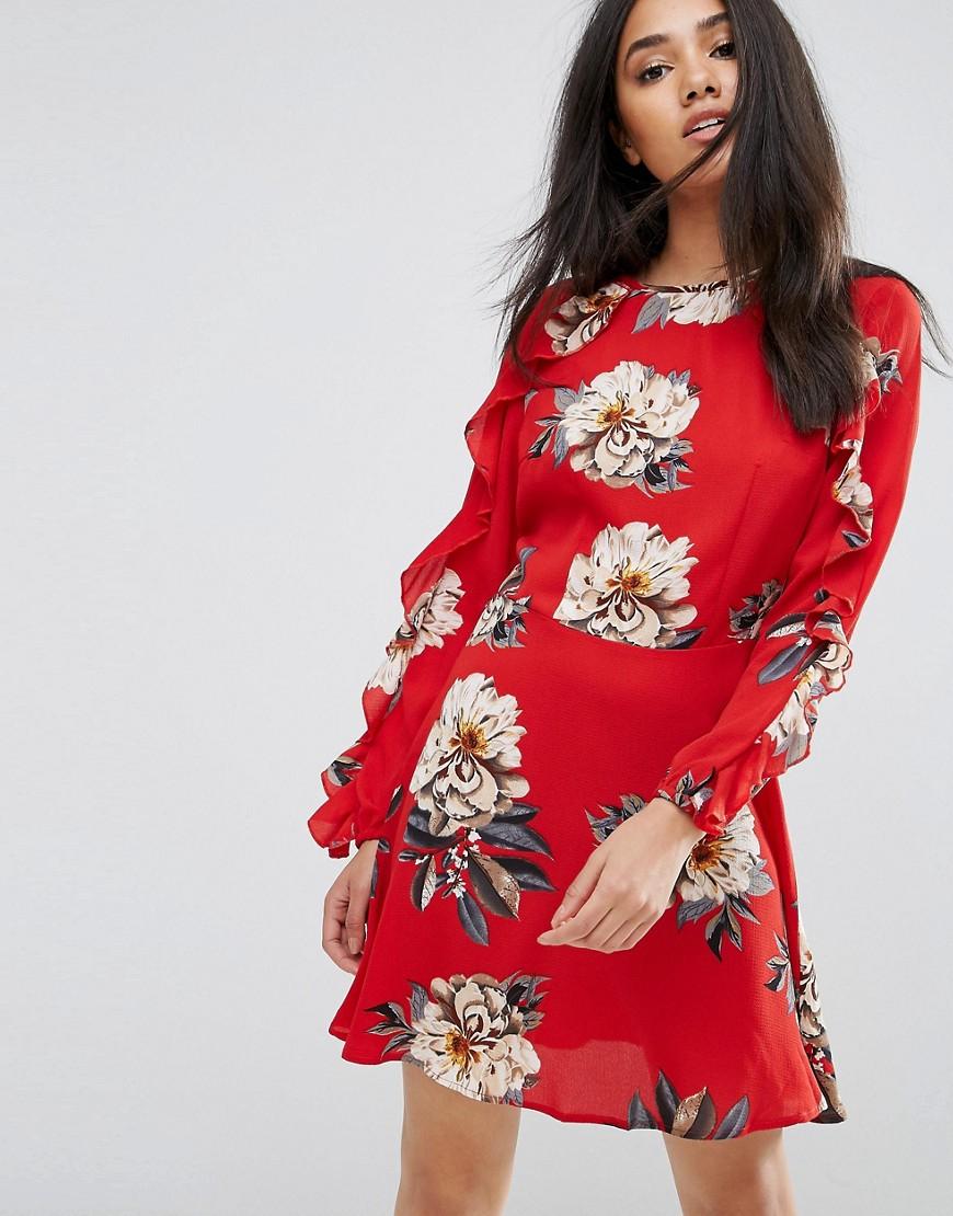 ax paris red floral dress