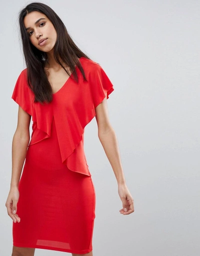 Shop Y.a.s. Y.a.s Lou Lou Ruffle Front Dress-red