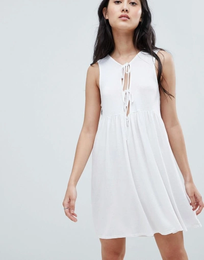 Shop Nytt Chelsea Tie Front Dress - White
