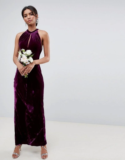 Shop Ghost Bridesmaid Maxi Dress With Keyhole Detail-purple
