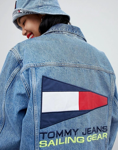 Tommy Jeans 90s Capsule 5.0 Denim Jacket With Back Sailing Logo - Blue |  ModeSens