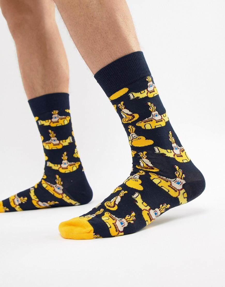 Happy Socks X The Beatles Yellow Submarine Socks - Navy | ModeSens